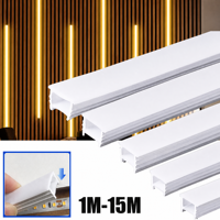 Tube LED néon encastrable DIY avec revêtement en gel de silicone, diffuseur souple linéaire blanc flexible intégré de 1M à 15M pour bande LED COB 5050 2835