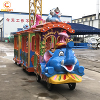 Funciona con pilas para niños Paseos de entretenimiento Elefante Tren sin rieles Fábrica de equipos de juegos al aire libre