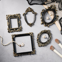 Mini cadre photo vintage en résine noire et or, accessoire de présentation de bijoux, accessoires de photographie, décoration intérieure, vente en gros
