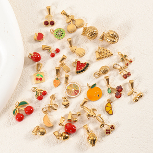 Olivia Trendy Wholesale 18K Gold Plated Hecho a mano DIY Fruit Charm Colgante Accesorios de acero inoxidable Joyería de moda - Product Image 1