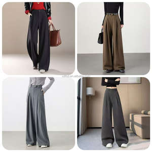 Venta al por Mayor de Pantalones de Pierna Recta de Cintura Alta para Mujer, Pantalones de Pierna Ancha, Pantalones Casuales de Mujer de Europa y América - Product Image 6