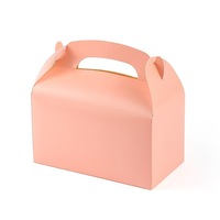 Boîte en papier pour emballage de cadeaux et de desserts jetable de couleur unie avec poignée