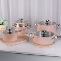 Nouvel ensemble de batterie de cuisine 4 pièces Purecook en acier inoxydable, style coréen, durable, compatible induction, avec revêtement antiadhésif