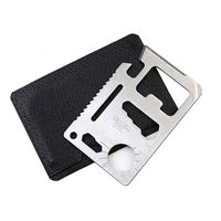 Couteau de survie multi-outils en acier inoxydable, taille carte de crédit, avec logo personnalisé, outil compact pour le camping en plein air, idéal pour les cadeaux