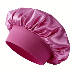 Nouveau Bonnet de Nuit Personnalisable pour Femme, Grande Taille, en Soie Douce et Élégante, Couleur Unie, Bonnet de Douche Élastique - Product Image 5