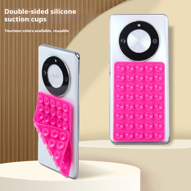 Hot Sales FDA/LFGB Food Grade Portable Silicone Suction Cup Holder | Universal Double-Sided Cell Phone Stand Eco-Friendly Lazy