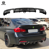 Diffuseur arrière en fibre de carbone véritable à infusion sous vide avec éclairage LED, kit carrosserie pour BMW Série 3 F30 F35 2013-2019, lèvre de pare-chocs arrière