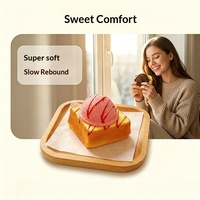 Roti Es Krim PU Terkenal di Internet, Mainan Squishy Ultra-slow-rebound, Roti Panggang Realistis, Pereda Stres, Dekompresi Kantor 14+
