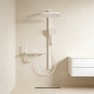 Ensemble de douche de luxe en acier inoxydable avec panneau intelligent, <span class=keywords><strong>robinet</strong></span> de salle de bain, filtre colonne extérieur et robinets de bain à cascade - Product Image 1