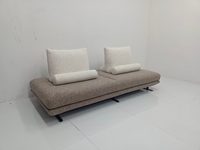 Canapé de loisirs en tissu double couche de luxe, coussins de dossier amovibles, canapé 2 places minimaliste italien pour grand appartement