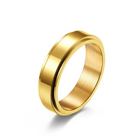 Maßgefertigte PVD 18k Vergoldete Edelstahl-Spinner-Ringe zum Gravieren, Paarringe für Damen und Herren