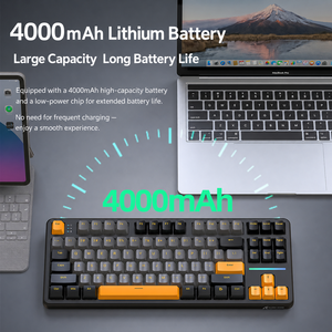 Clavier mécanique sans fil pour jeux Attack <span class=keywords><strong>Shark</strong></span> X87 TKL, prix d'usine, Gasket, RGB, touches PBT avec impression latérale pour les joueurs - Product Image 2