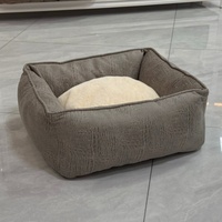 Etrip Pet Wholesale - Lit pour chien rectangulaire ultra-luxe personnalisé, imperméable, doux, brun grisâtre, lavable en machine, durable