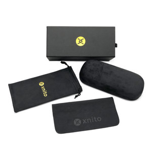 Fabricant de boîtes d'emballage personnalisées pour lunettes noires et brunes, étui rigide pour lunettes avec chiffon en microfibre, service de logo OEM - Product Image 5