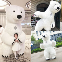 Panda gonflable ours polaire ours en peluche mascotte Halloween marche Performance Costume de poupée pour décorations festives Costume adulte