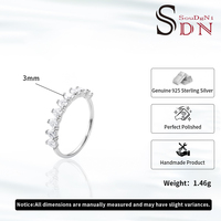 Bague de mariage en argent S925 délicate, demi-éternité, 3MM, 9 pierres Moissanite, pour mariages et anniversaires - Vente en gros de bijoux