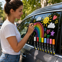 Marqueurs de peinture pour vitrine de magasin, signalisation de magasin pour les fêtes, 8 couleurs, pointe large de 15 mm, ensemble de stylos de peinture acrylique