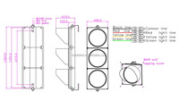Feux de signalisation directionnels LED 200/300/400 MM, optionnel 12~24VDC/85~265VAC, étanche IP65, garantie 2 ans