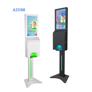Dispensador automático de jabón desinfectante de manos, pantalla Digital LCD IPS de pie, sin contacto