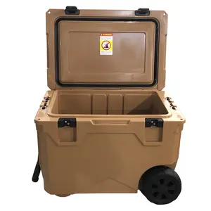 Everich nuevo diseño PE caja de refrigeración camping pesca 50QT cofre de hielo enfriador duro con mango