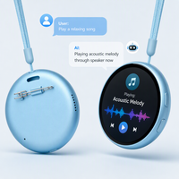 Badge électronique portable 1,7 pouces à écran tactile avec interaction vocale IA ChatGPT, pendentif IA, matériel et micrologiciel, broche personnalisée ODM