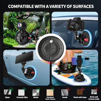 Support à ventouse en alliage d'aluminium et silicone SAINTZI de 6 pouces avec vis de 1/4 de pouce pour caméras d'action et téléphones portables