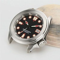 Nouvelle montre SKX007 en acier inoxydable 316L avec lunette plate fine fixe et verre saphir plat