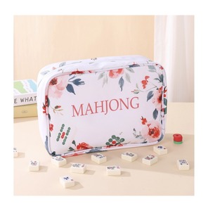 Sac de rangement étanche <span class=keywords><strong>Lcuky</strong></span> pour tuiles de Mahjong avec motif lettres et fermeture éclair, ensemble de sacs pour tuiles de Mahjong - Product Image 2