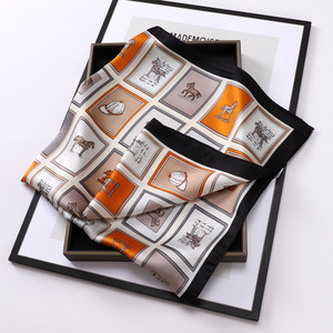 Luxury <b>Scarf</b> with Gift Box Set Premium Butterfly Printed Satin Square <b>Scarf</b> - Product Image 3