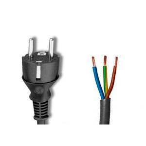 Cable de Extensión Europeo Schuko de Tres Polos Sin Revestimiento Eu-S3D200P3075 de 2 Metros, PVC, Conveniente - Product Image 1