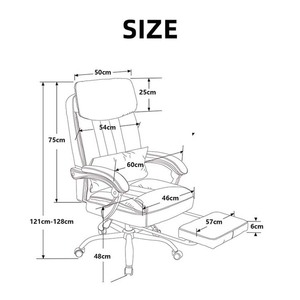 Silla Ejecutiva Giratoria Ergonómica de Cuero Sintético Moderno de Lujo, Ajustable en Altura, Reclinable, para Oficina - Product Image 4