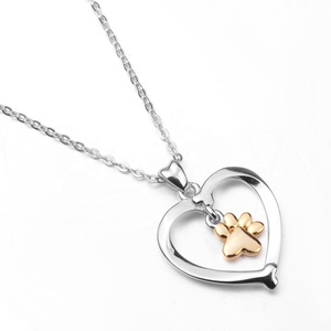 S925 <span class=keywords><strong>de</strong></span> plata esterlina perro hueso corazón para el bebé colgante encantos Collar para las mujeres - Product Image 3