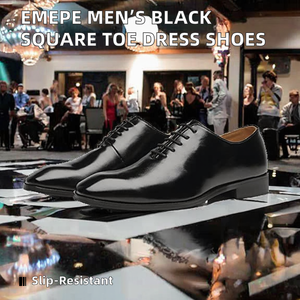 Zapatos Oxford de Vestir para Hombre, Negros, de Cuero Genuino, con Punta en Pico, con Cordones, para Oficina y Carrera Profesional, Color Sólido, Suela de Goma, Entresuela de EVA - Product Image 2