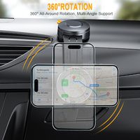 Support de téléphone de voiture en alliage d'aluminium de qualité supérieure, fixation rapide, rotation à 360° °   Support de smartphone rotatif pour pare-brise de voiture, magnétique