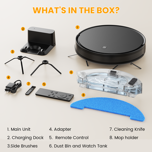 หุ่นยนต์ดูดฝุ่นสำหรับอพาร์ทเมนต์ขนาดเล็ก ทำความสะอาดฝุ่นประจำวัน ถังเก็บฝุ่นอัจฉริยะ ชาร์จไฟอัตโนมัติ กวาดพื้นเปียกและแห้ง วัสดุพลาสติก - Product Image 6
