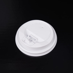 Nouveauté : Gobelet en plastique PS blanc jetable avec couvercle anti-fuite pour boissons chaudes et thé au lait - Product Image 1