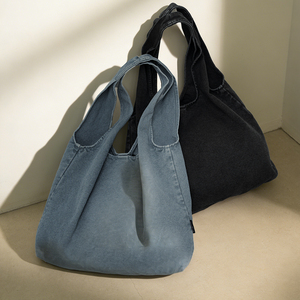 LOGO personalizzato Casual Denim Hobo borsa a tracolla da donna Vintage borsa morbida e morbida Tote in modalità <span class=keywords><strong>Moda</strong></span> Sac - Product Image 4