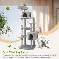 Arbre à chat robuste en gros pour chats d'intérieur, grande tour à chat avec poteau à gratter, hamac, condo pour chats adultes et chatons