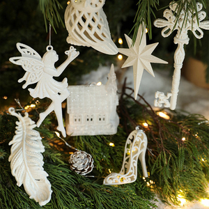 Árboles de Navidad Creativos, Adornos Colgantes de Plástico Blanco para Árbol de Navidad, Búho, Ángel, Llave, Botas, Decoraciones para el Hogar - Product Image 5