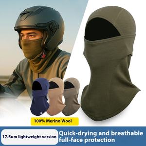 Maschera integrale di lana Merino per gli uomini donne moto protezione sole passamontagna sottile carattere copertura per il sudore assorbimento del viso cappello - Product Image 4