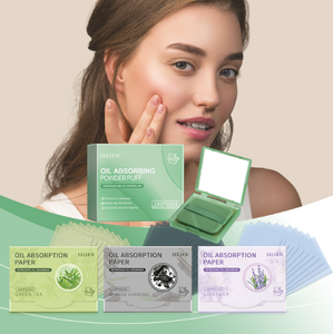 Carta Assorbente Olio Verde, Pratica Maschera in Tessuto e Carta Assorbente Olio - Product Image 1