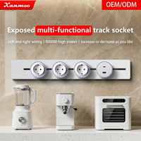 Adaptateur de prise intelligente Smart Track, norme européenne, installation facile, multifonctionnel, prise murale électrique, sécurité, aluminium, prise rail 32A
