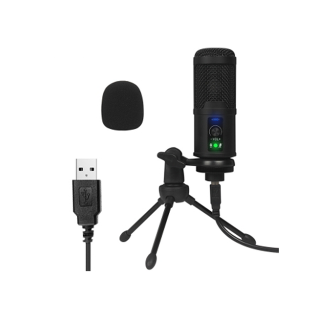 Cardioid Polar Metal USB Wired Gaming Microphone Noise Cancelling Condenser Studio Microphone for Computer Streaming Recording