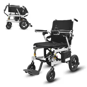 Silla de ruedas triciclo motorizado ultraligera con batería de litio plegable de 17,5 KG