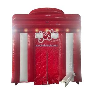 บูธขายตั๋วละครสัตว์เป่าลม บูธเป่าลมลายทางสีแดงขาว บูธขายตั๋วงานรื่นเริง เต็นท์ขายของเป่าลม - Product Image 2