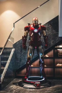 Statua di Iron Man MK7 a Grandezza Naturale 1:1, Scultura in Vetroresina <span class=keywords><strong>Marvel</strong></span> <span class=keywords><strong>Avengers</strong></span> con Luce LED, Decorazione da Collezione per Casa - Product Image 6