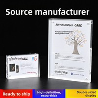 Support de prix en acrylique haute transparence, double face, magnétique, poli diamant, découpé au laser, biseauté, pour affichage de prix, en cristal