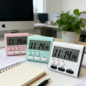 <span class=keywords><strong>Minuteur</strong></span> de cuisine numérique magnétique grand écran LCD, <span class=keywords><strong>chronomètre</strong></span> de cuisson, de douche et d'étude, réveil électronique, rappel de temps 24 heures, compte à rebours - Product Image 3