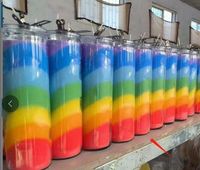 Vente en gros nouvelle bougie religieuse 7 jours décoration d'église pilier coloré bocal en verre logo bougie parfumée personnalisée
