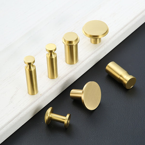 Moat Copper Brass <b>Wall</b> Hooks Round Minimalist Rust Resistant Entryway Cabinet Hat Hooks Gold Plated Mounting Type - Product Image 1